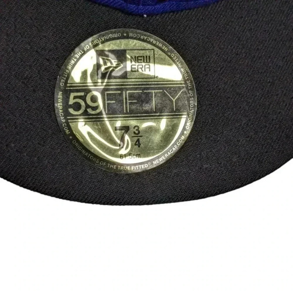 New Era Men's 5950 Blue Jays Fitted Baseball Cap Blue 100% Wool Size 7 3/4" - Picture 6 of 10